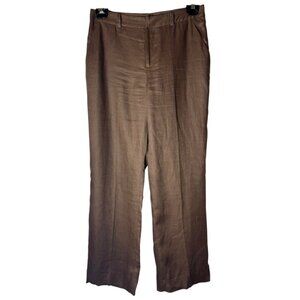 Lauren Ralph Lauren Pants. Women‎ 6 Brown Linen Flat Front Straight Leg Trousers